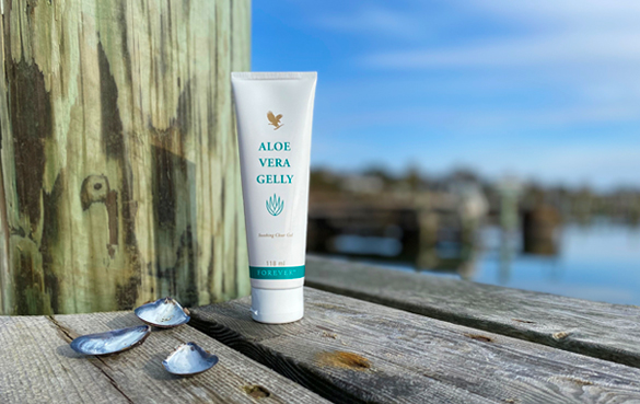 Aloe Vera Gelly fra Forever Living Products. virker beroligende, pleiende og fuktighetsbevarende.